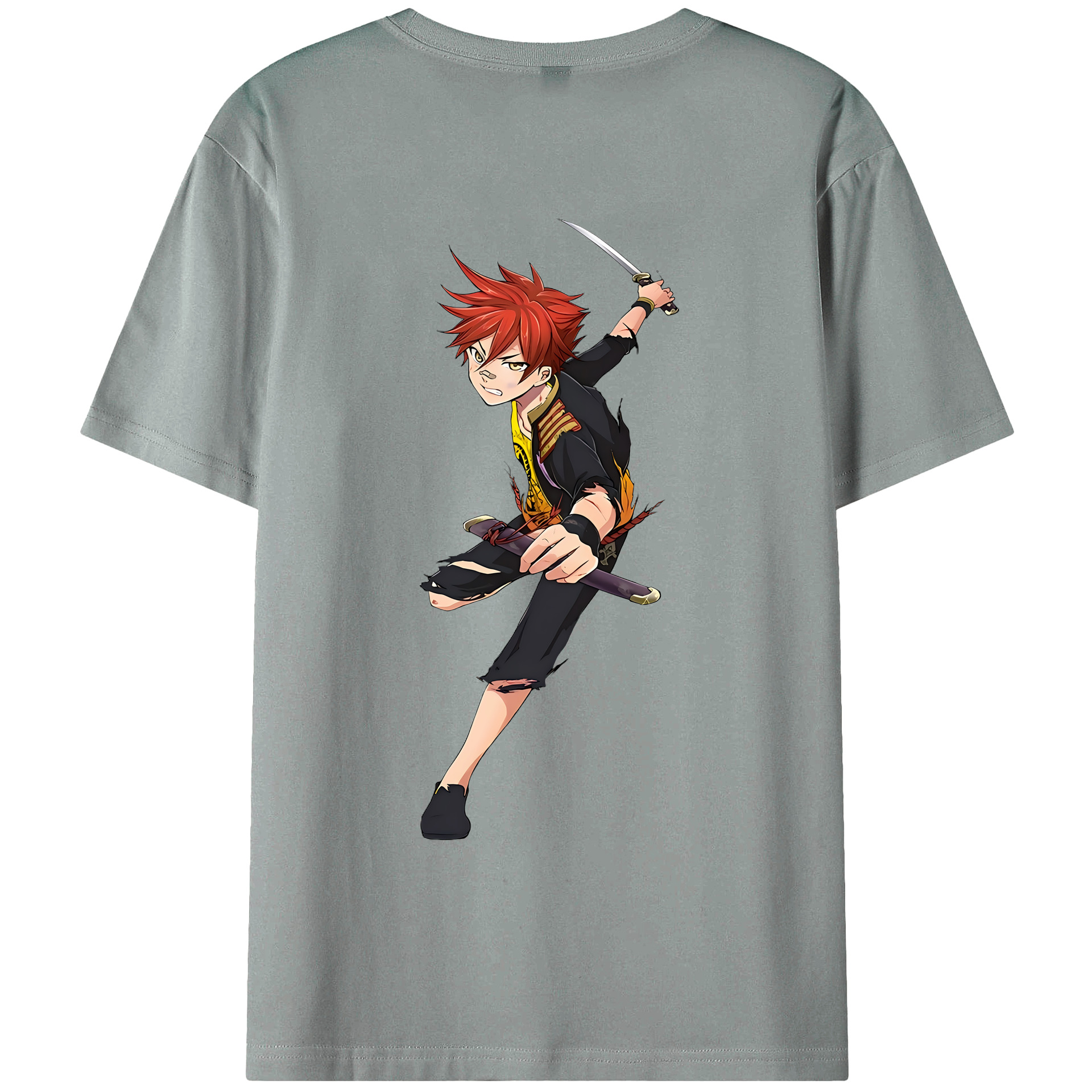 （画像用） 刀剣乱舞 Touken Ranbu 綿100％ メンズ半袖Tシャツ（バックプリント） 通気性